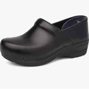 Dansko Black Leather Women's Clogs